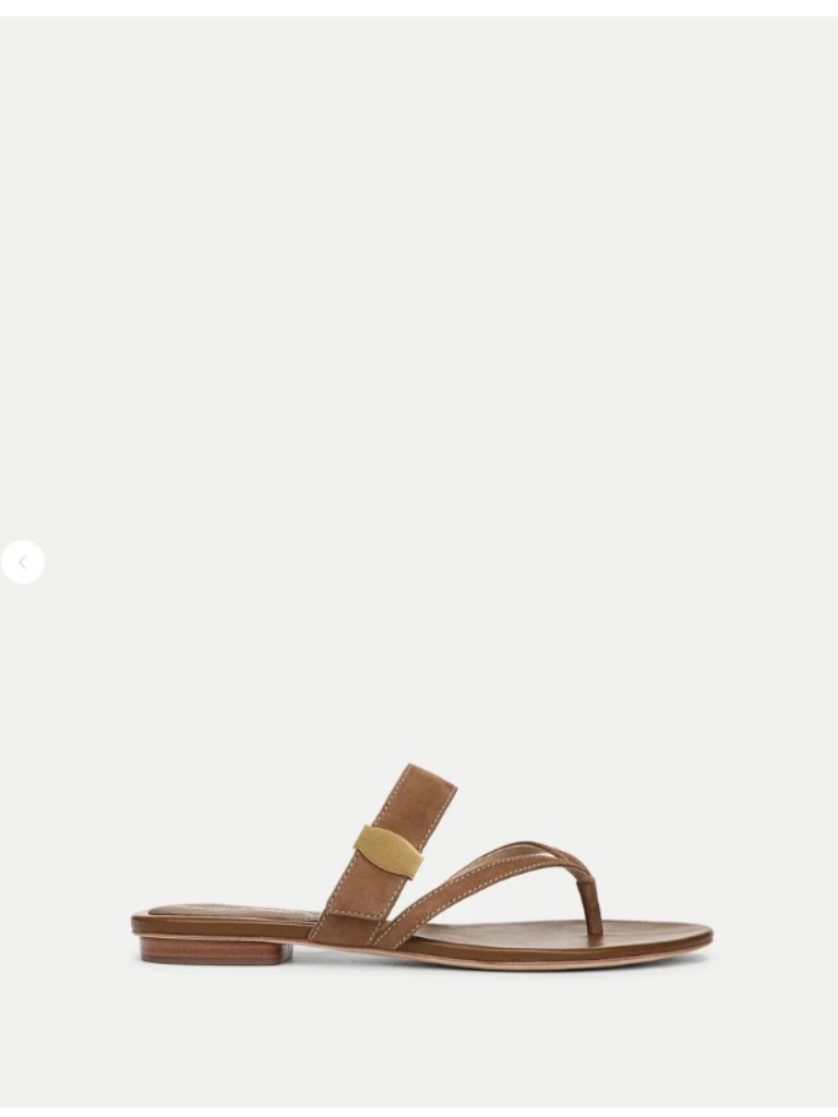 Veronica Beard Salva Dash Flat Sandal Chestnut 8.5m